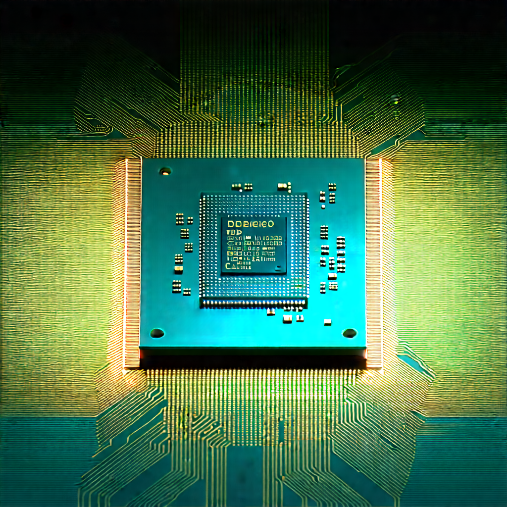 Close-up of microprocessor