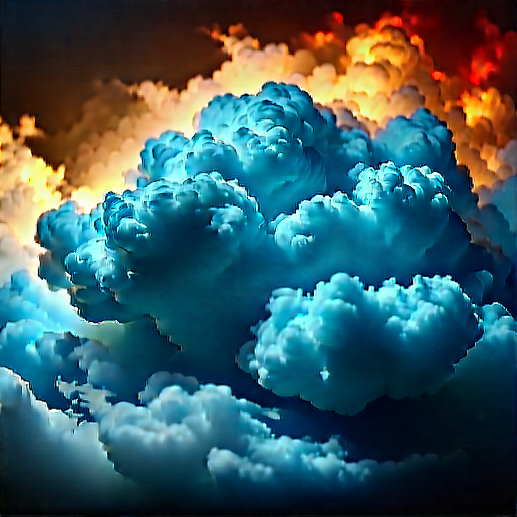 Cloud Computing Visualization With Large, Blue