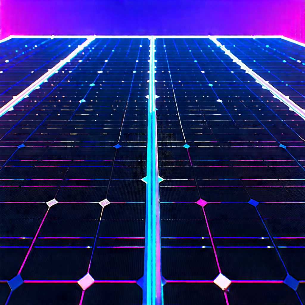 Solar panel with neon accents