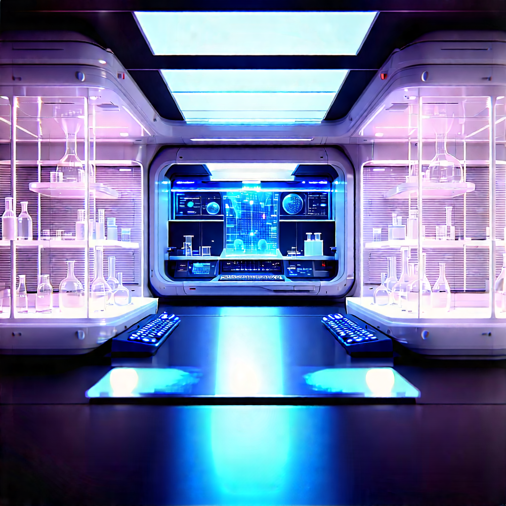 Futuristic Research Laboratory With Image