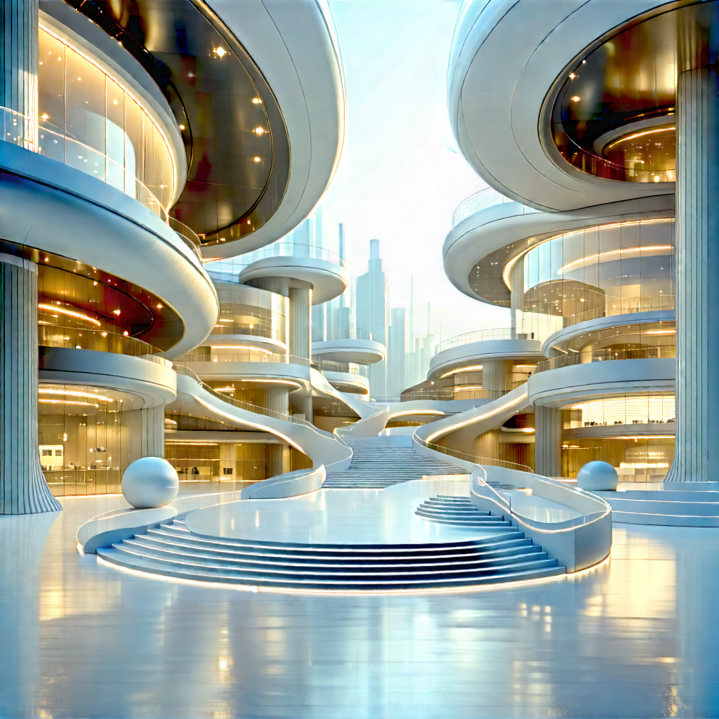 Futuristic Innovation Hub With Large, Modern