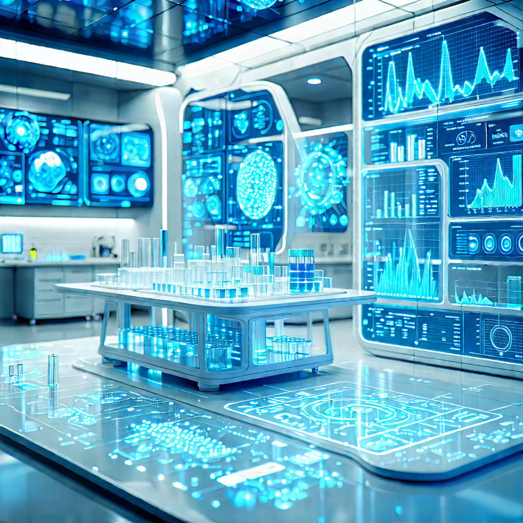 Healthcare Technology In Research Center With Futuristic Laboratory