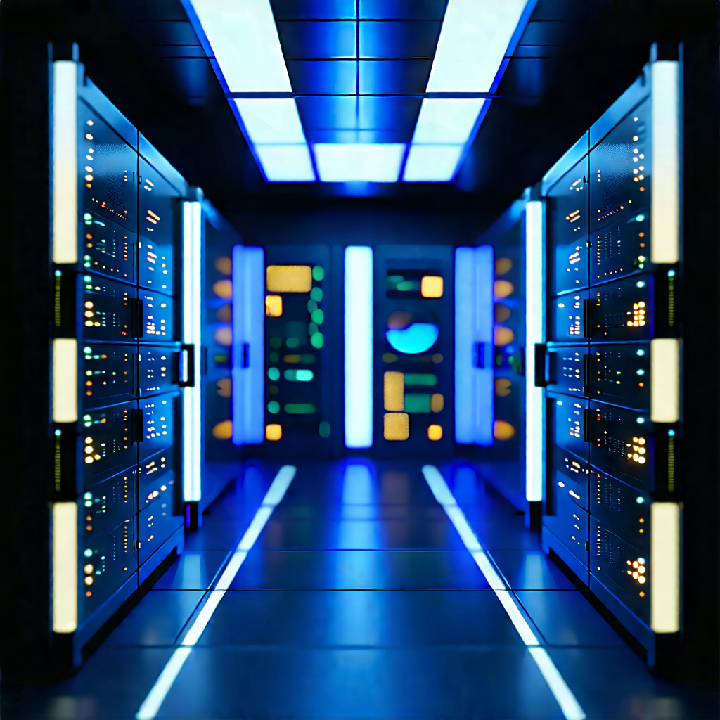Futuristic Server Room With Image, There