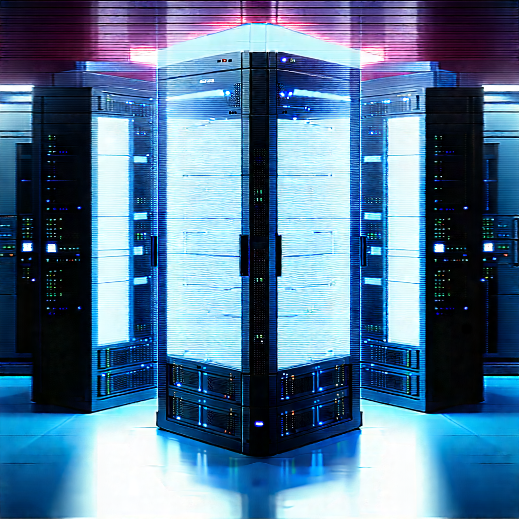 (futuristic:1.19) Server Room With Image, There