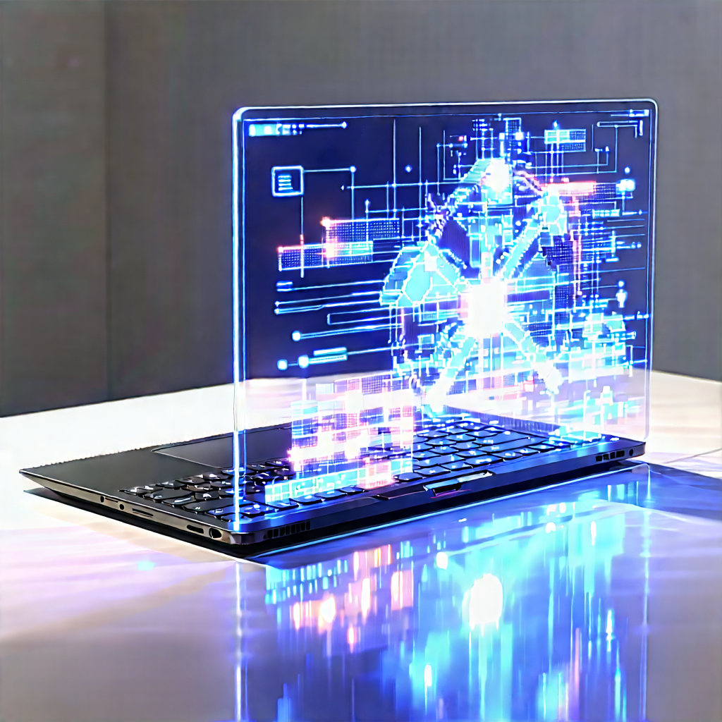 Laptop With Holographic Display With Laptop Computer