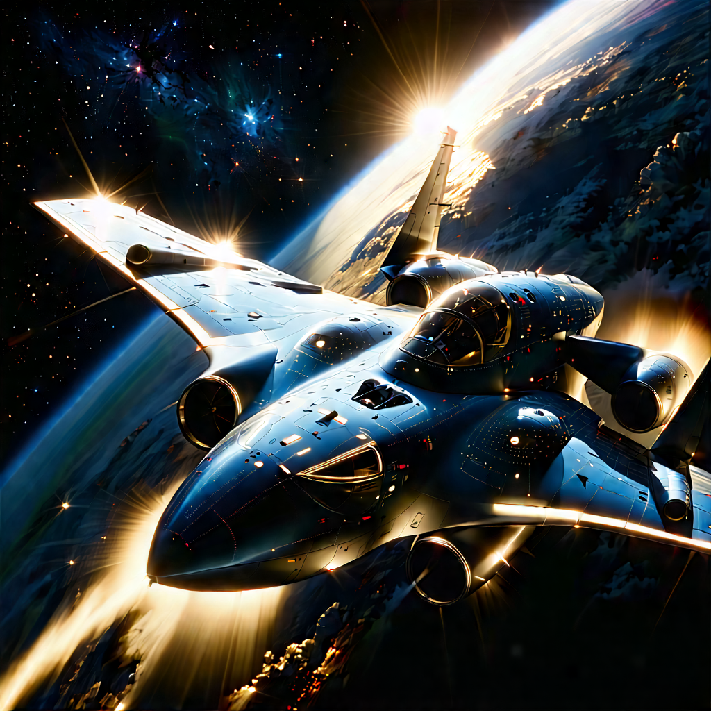 Aerospace Technology In Tech Office With Futuristic Spacecraft