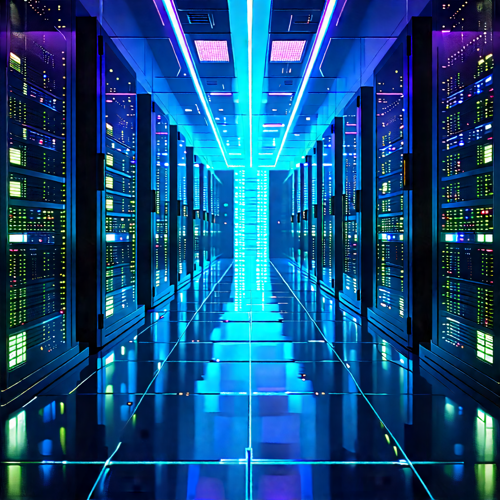 Futuristic Server Room With Image, There