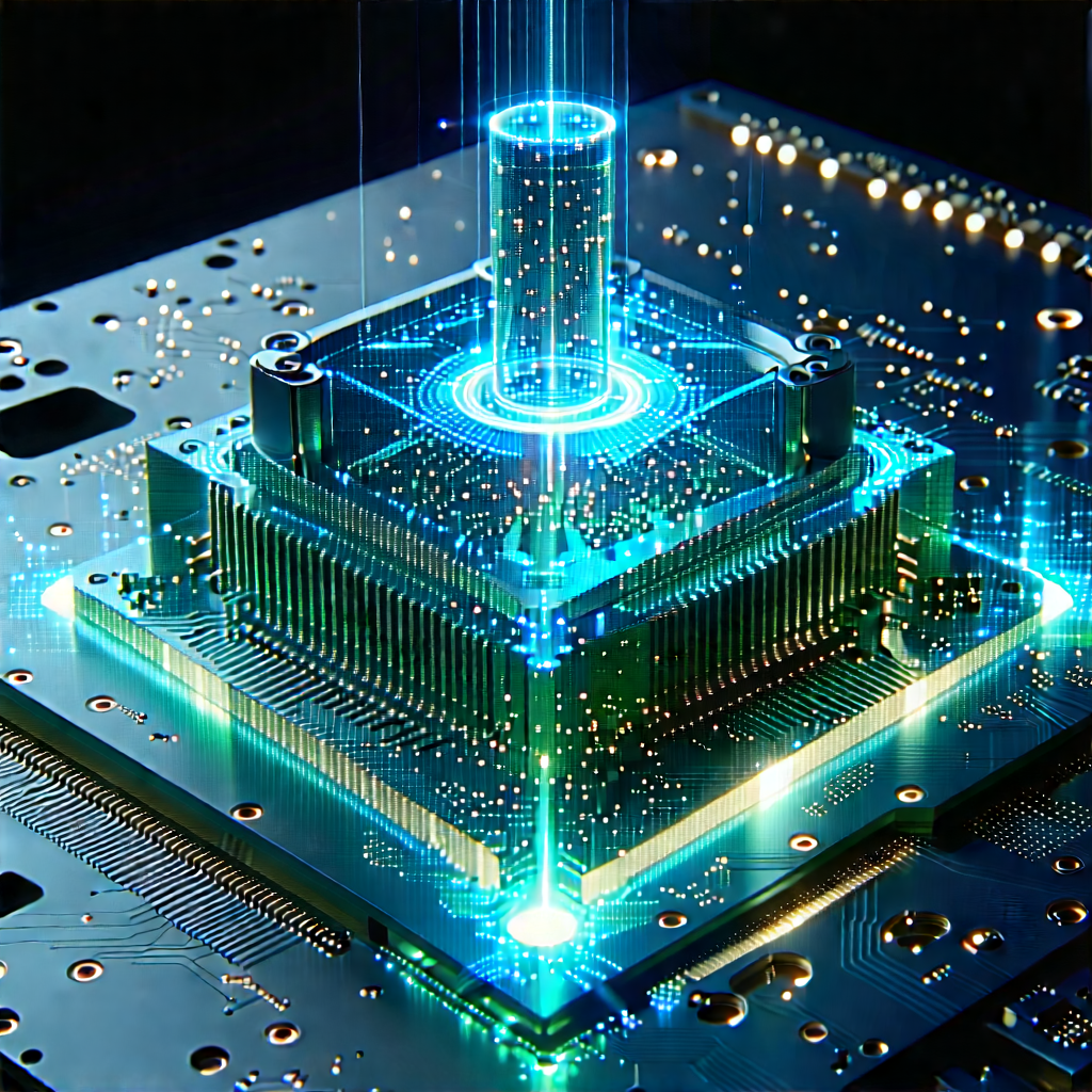Quantum computer with laser scanning