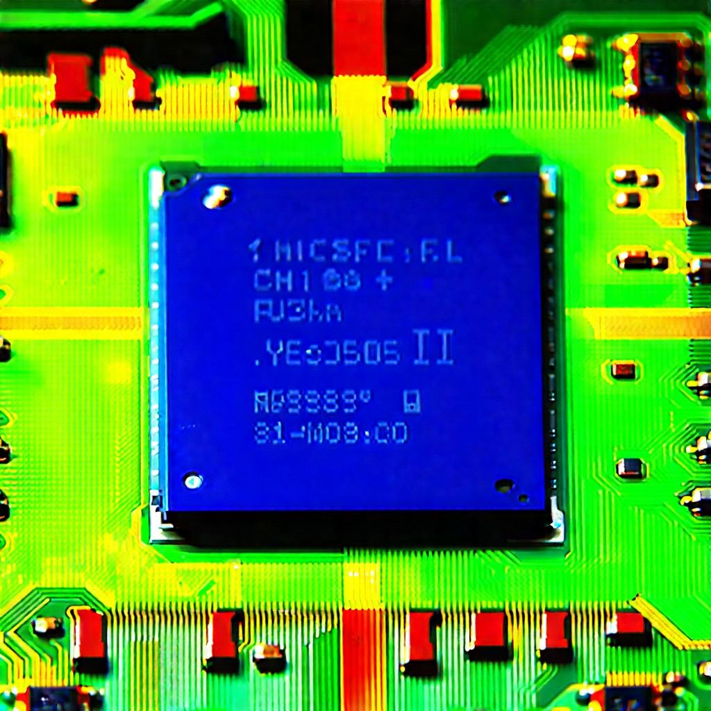 Close-up of microprocessor