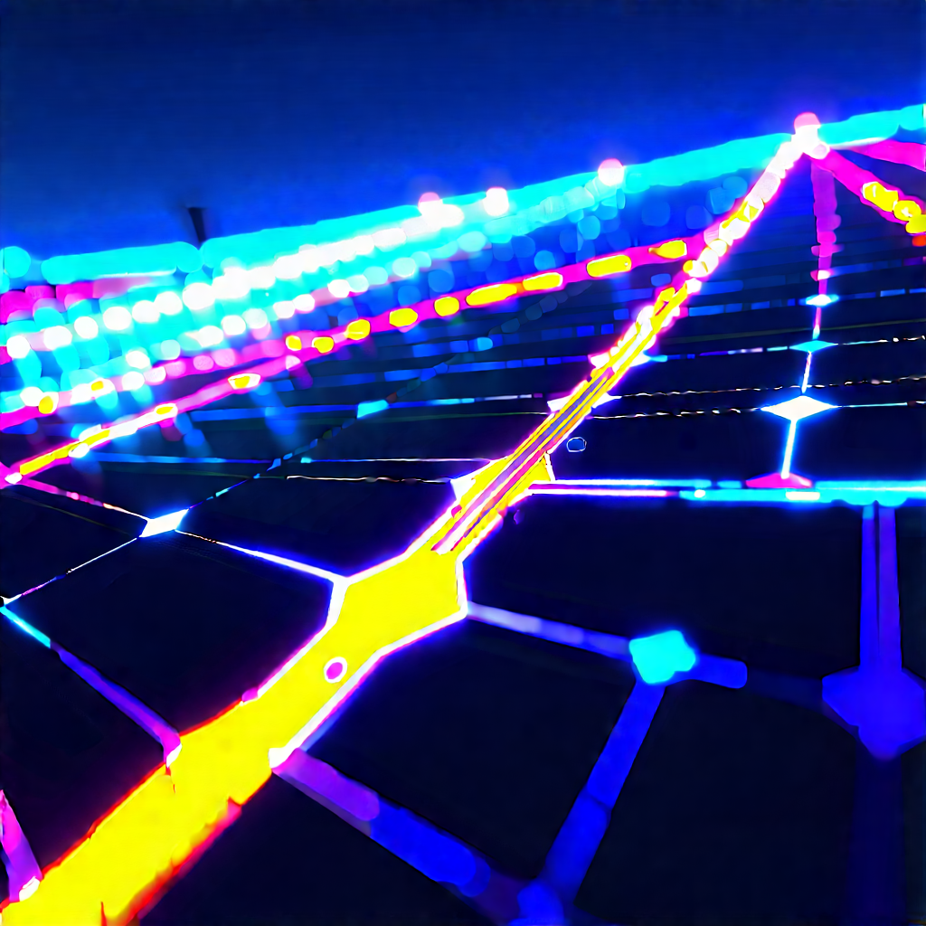 Solar panel with neon accents