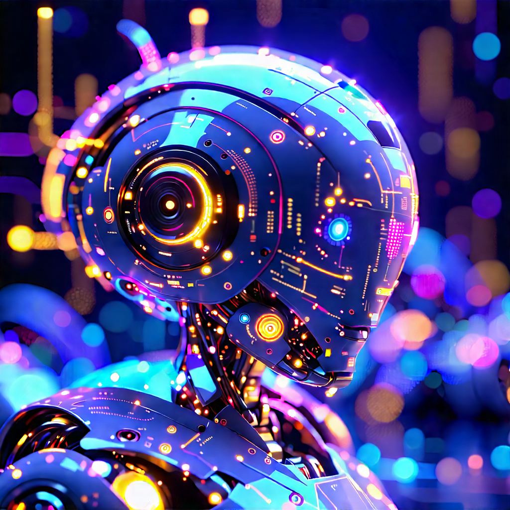 Robot With Holographic Projection With Image, There