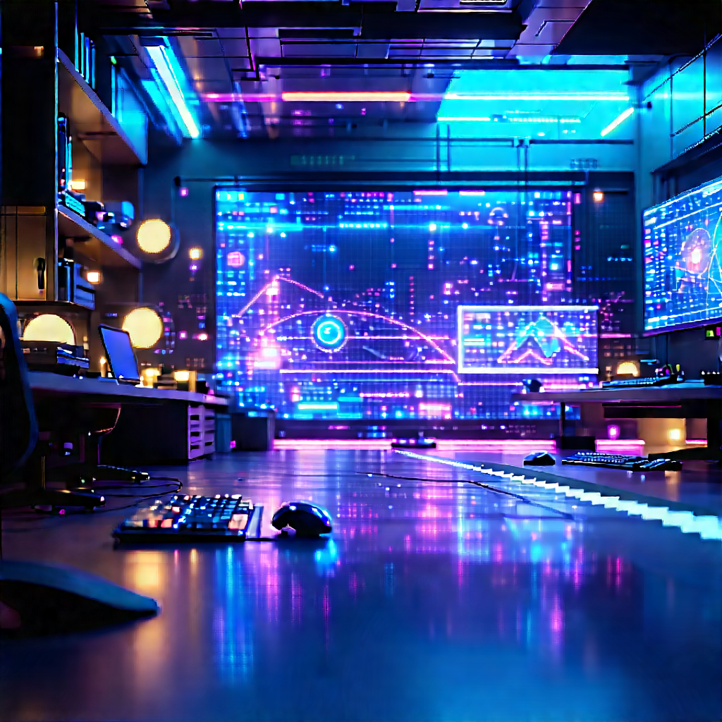 Futuristic Tech Startup Office With Image, There