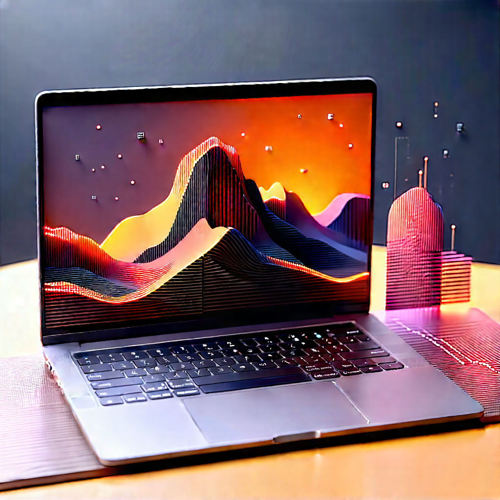 Laptop With Data Visualization With Laptop Computer