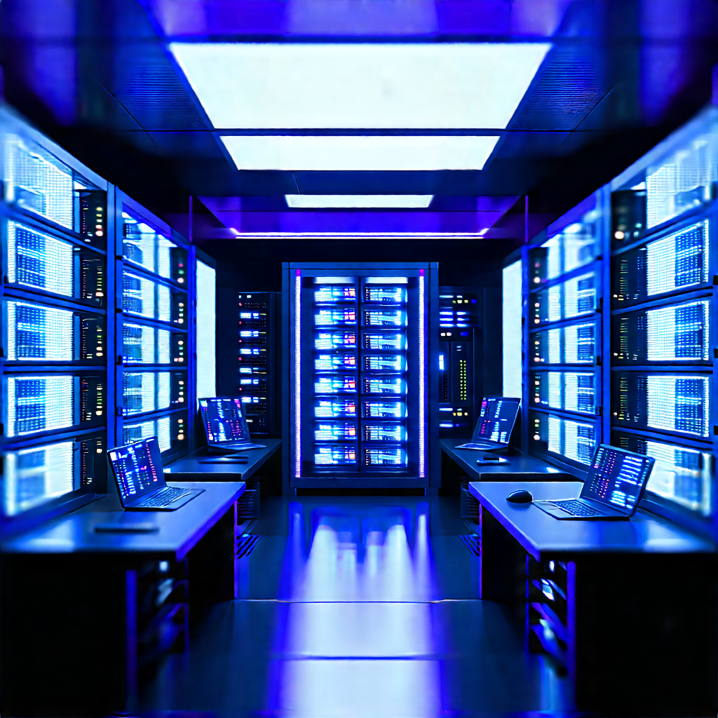 Futuristic Server Room With Image, There