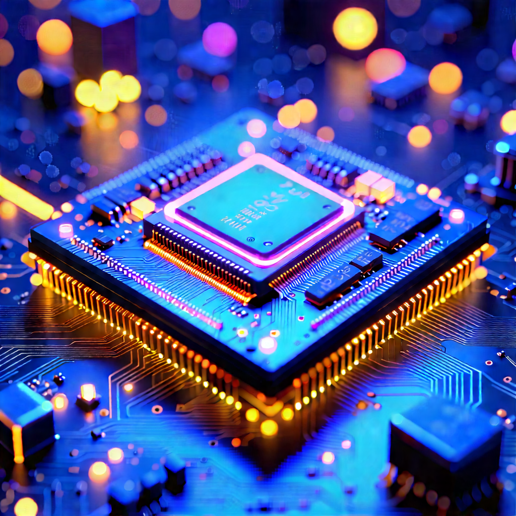 Microchip with neon accents