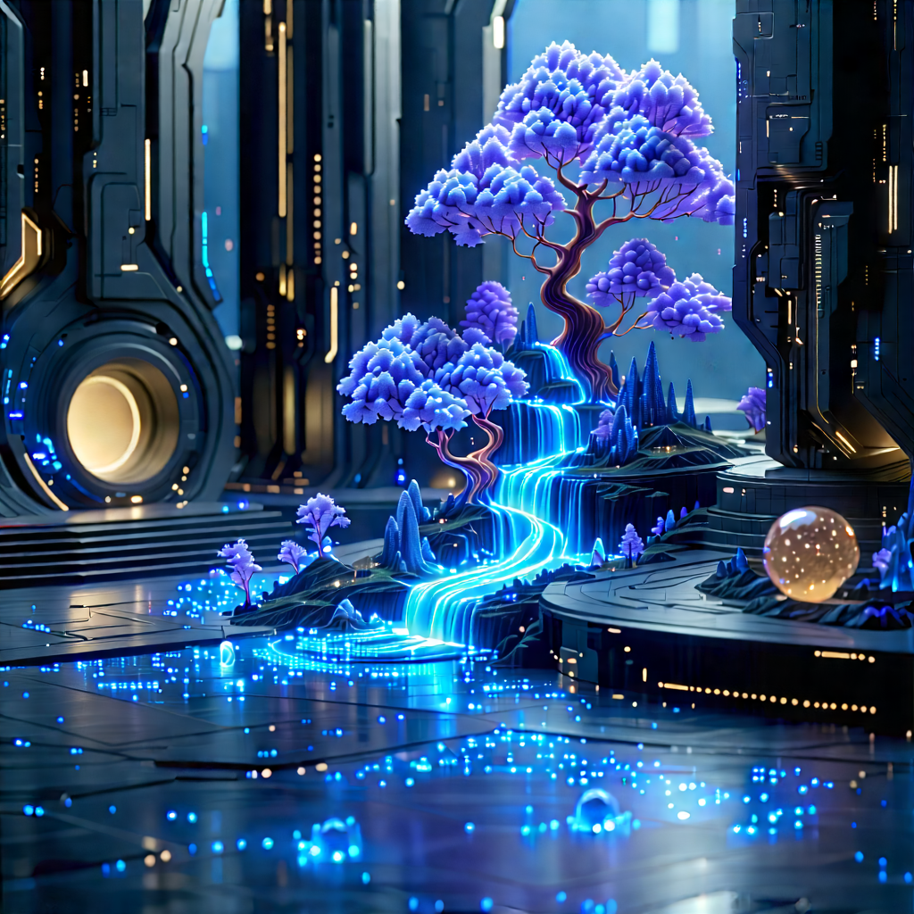 Machine Learning Visualization With Futuristic Scene,