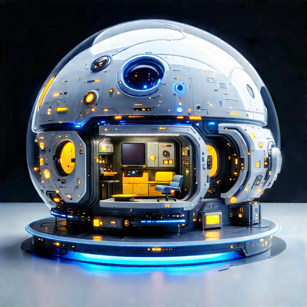 Futuristic research laboratory