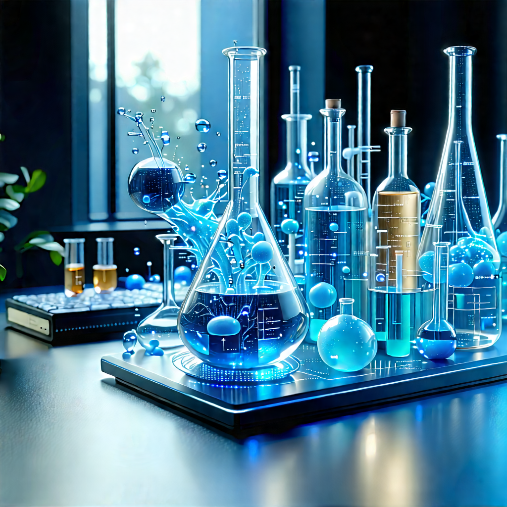 Educational Technology In Modern Laboratory With Table Collection