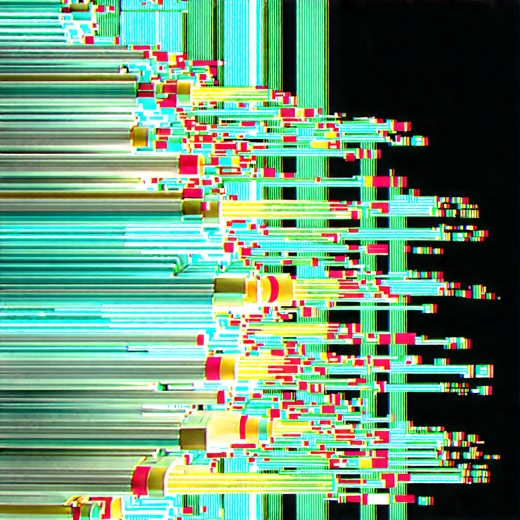 Close-up of fiber optic cables