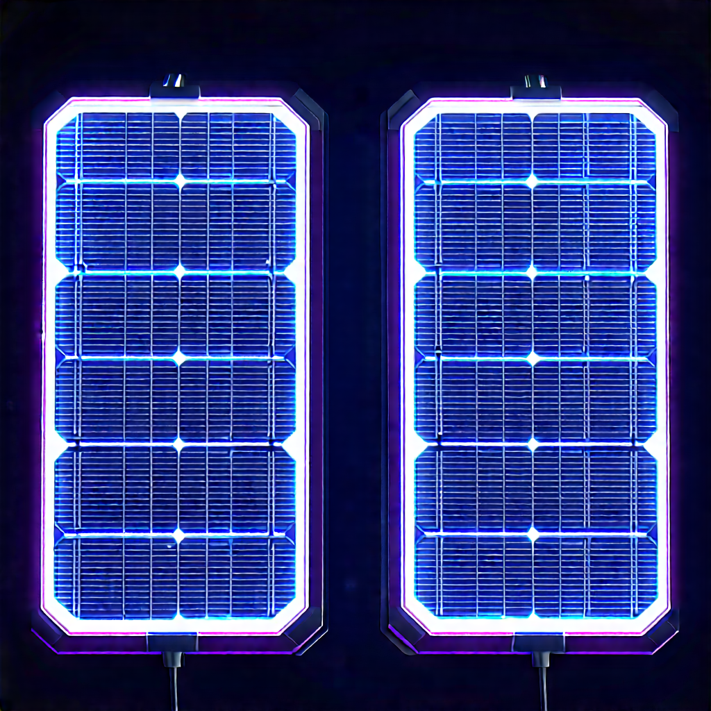 Solar panel with neon accents