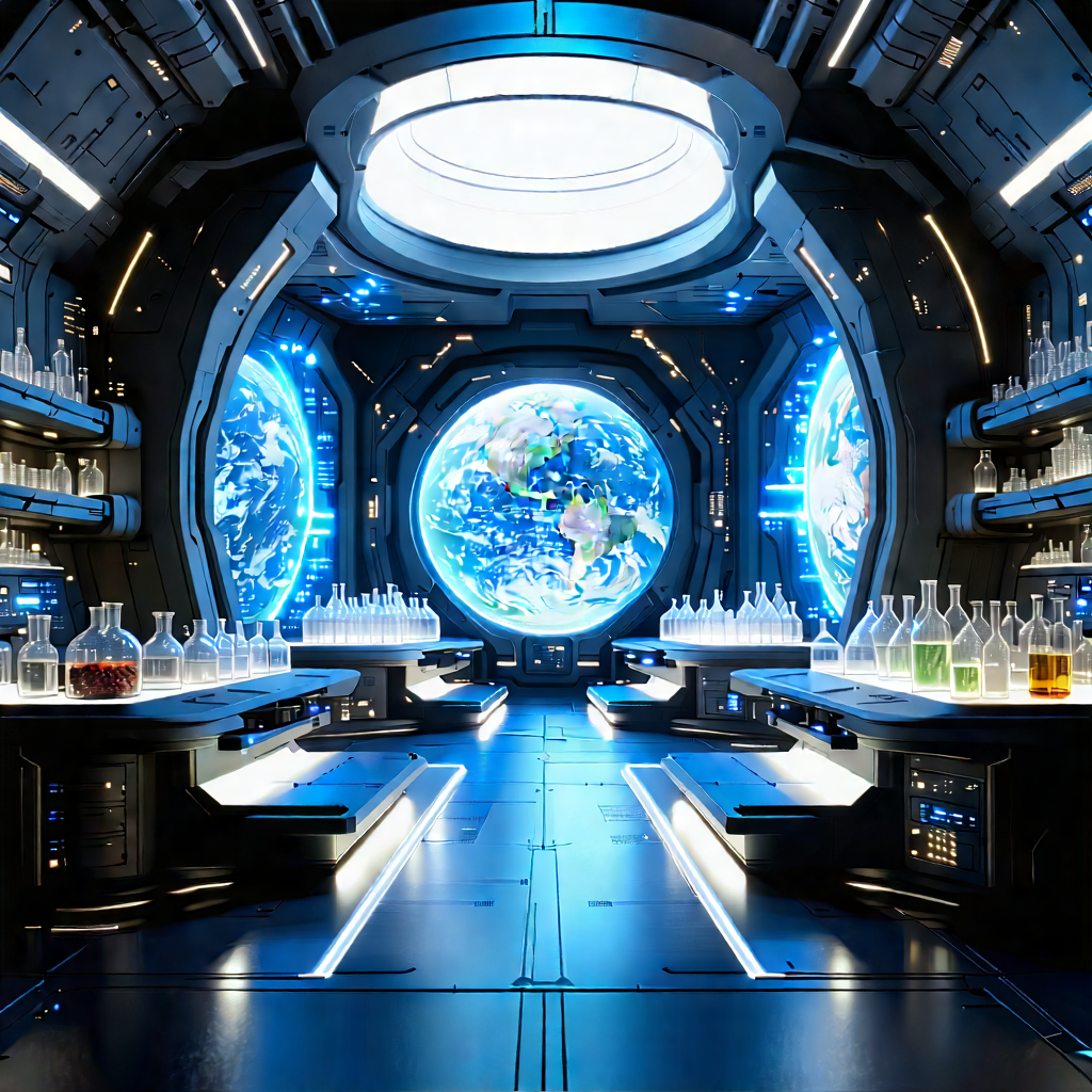 (futuristic:1.24) Research Laboratory With Futuristic Setting,