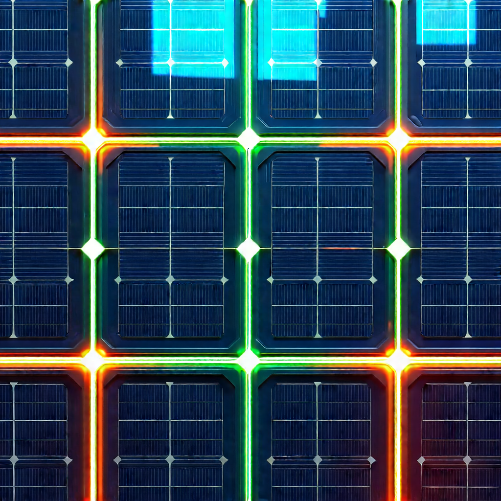 Solar panel with neon accents