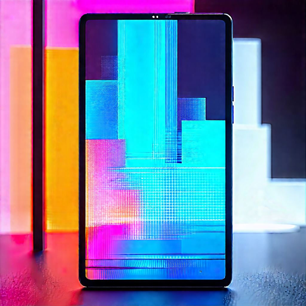 Tablet With Data Visualization With Black Smartphone