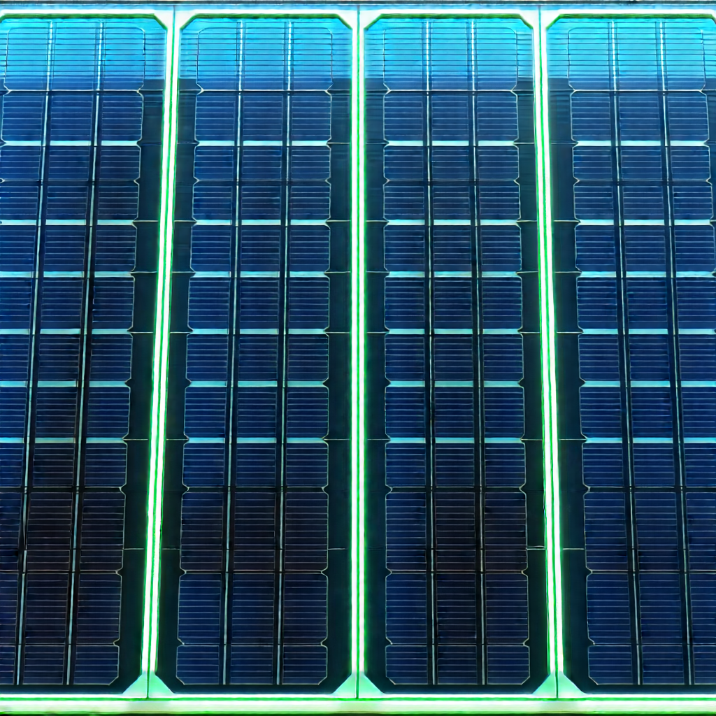 Solar Panel With Neon Accents With Large Solar