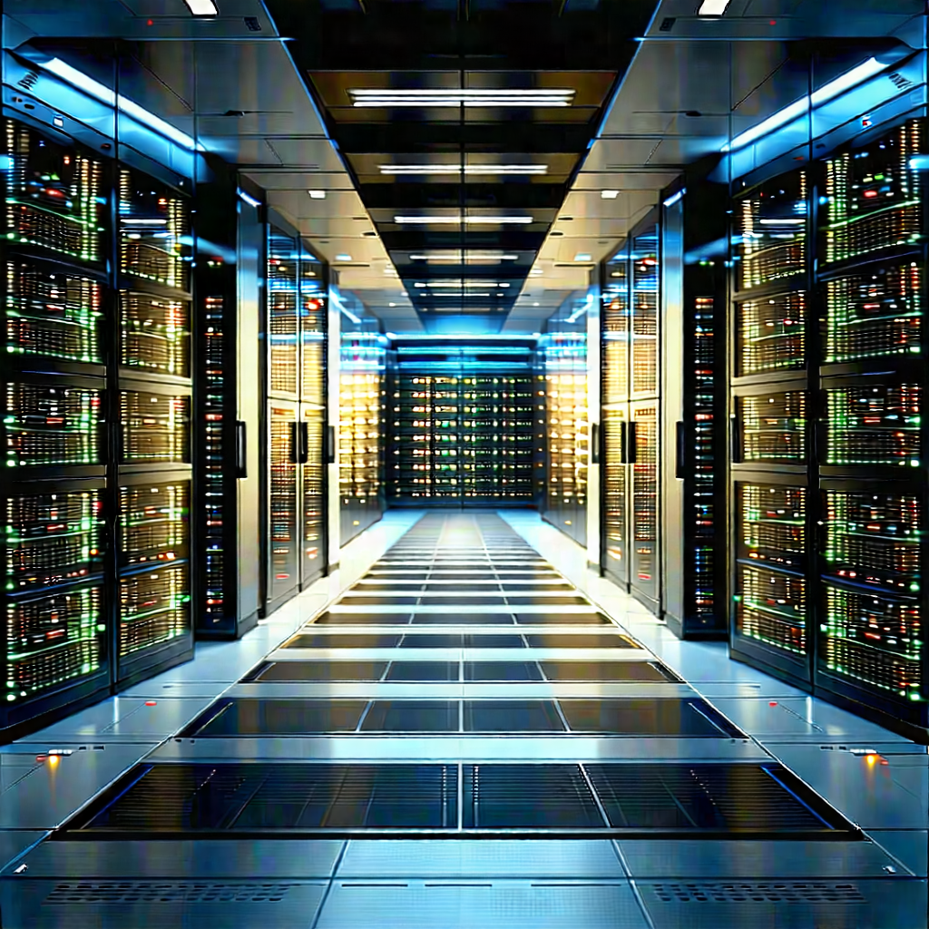 Futuristic Server Room With Image, There