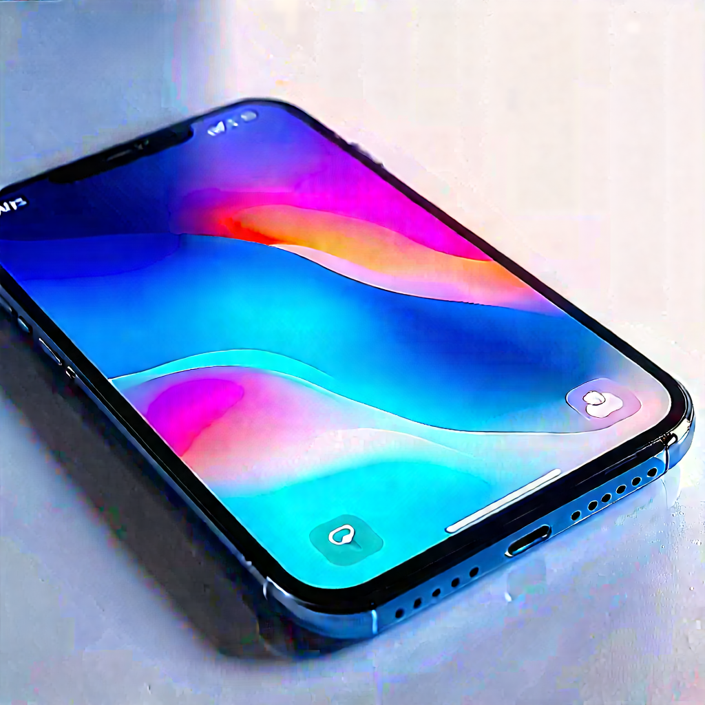 Smartphone With User Interface With Black Blue