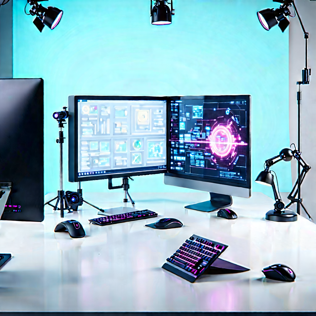 Educational Technology In (design:1.28) Studio With Desk Computer