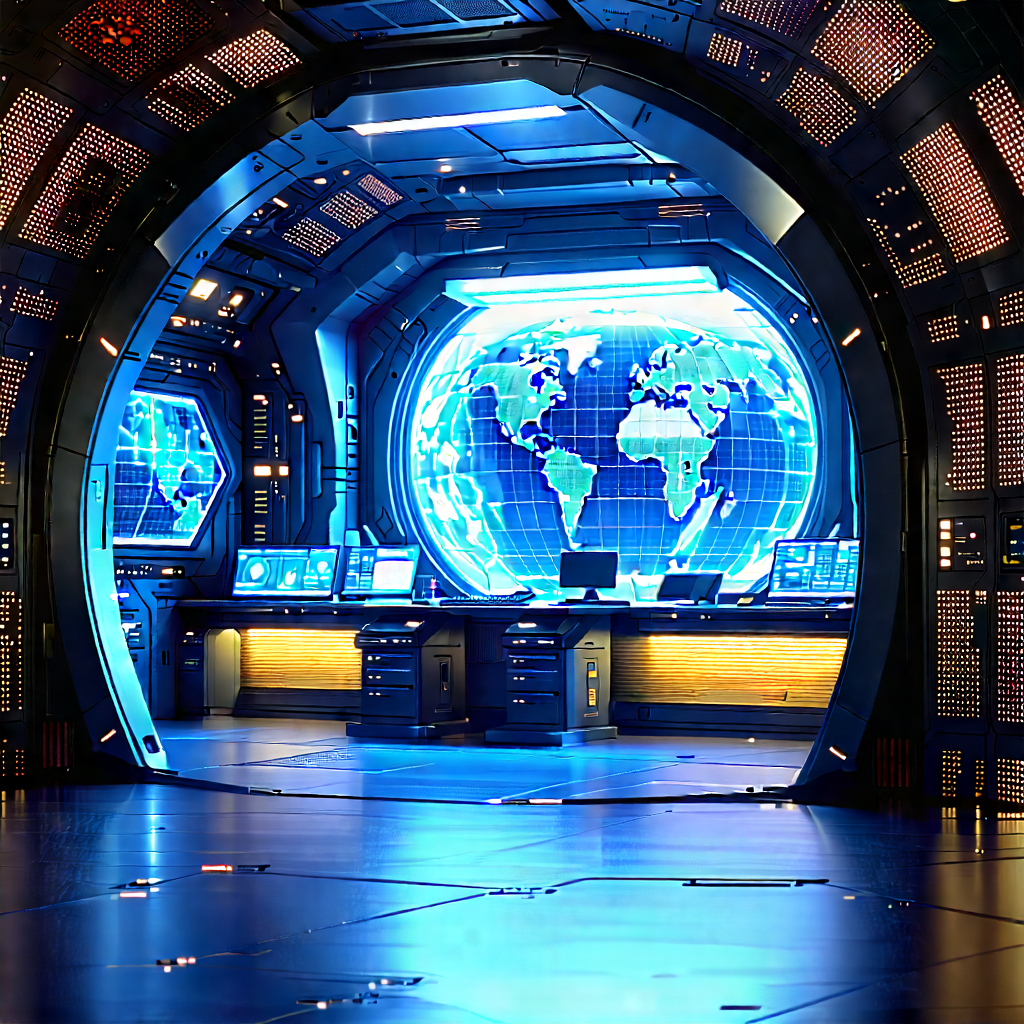 Futuristic Research Laboratory With Image, There
