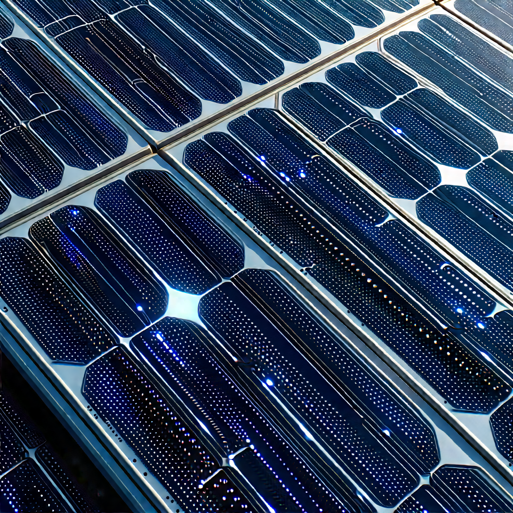 Solar panel with digital particles