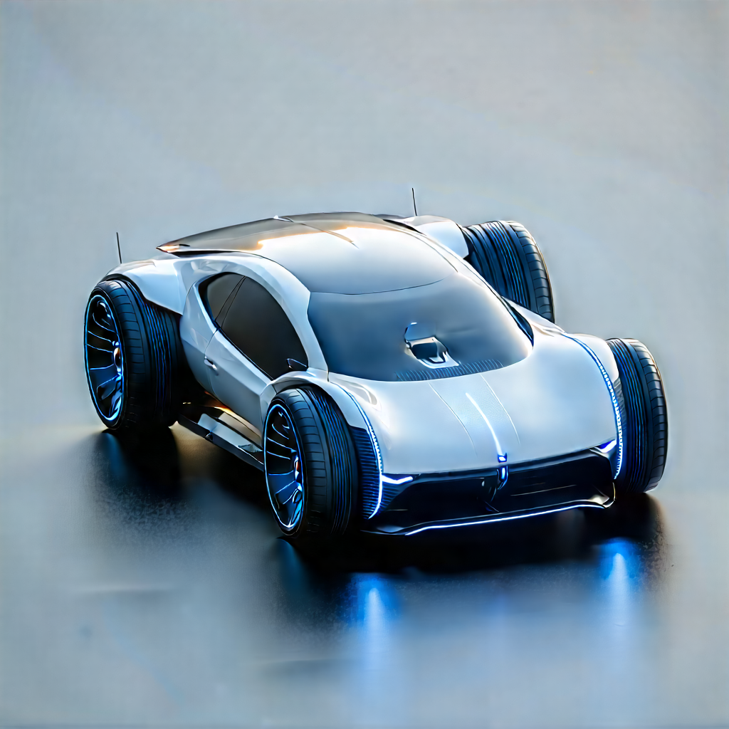 Innovative Electric Vehicle (design:1.22) With Silver Race