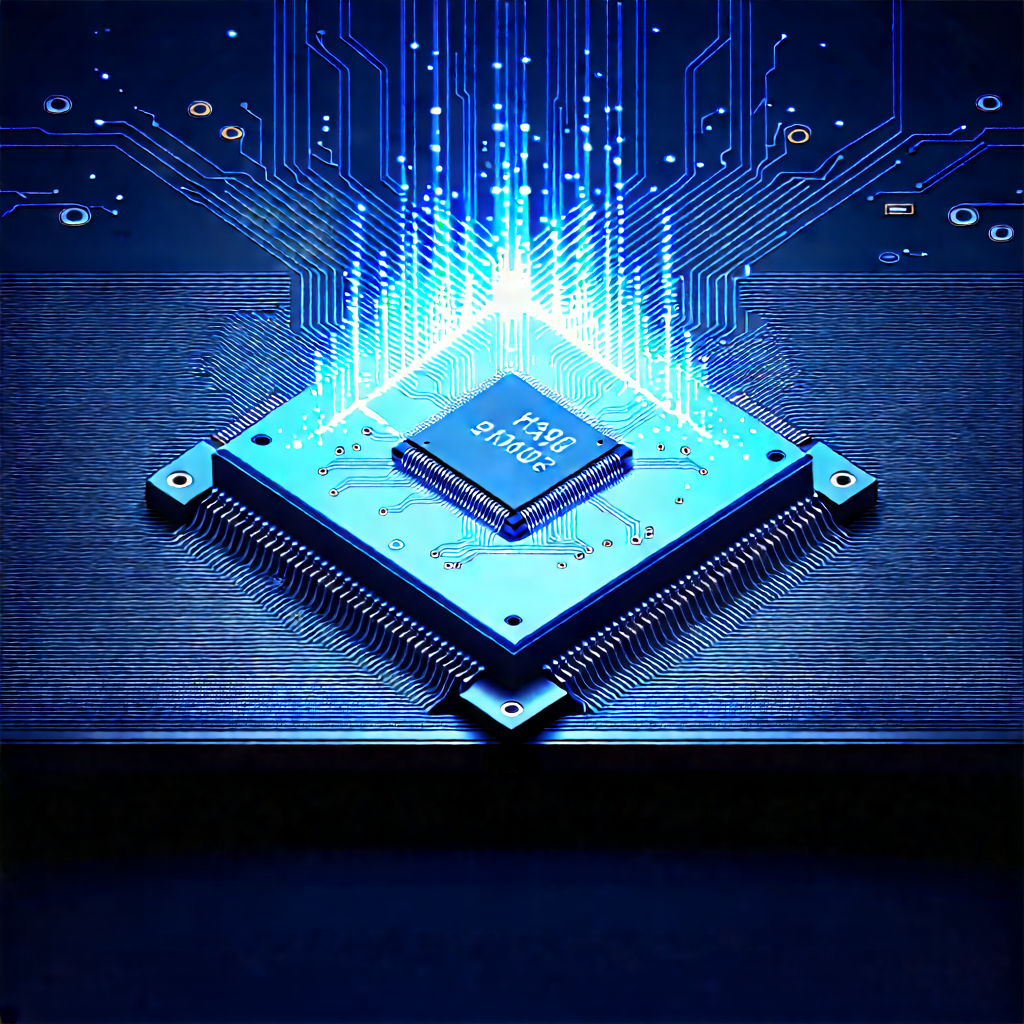 Microchip With Holographic Projection With Computer Chip