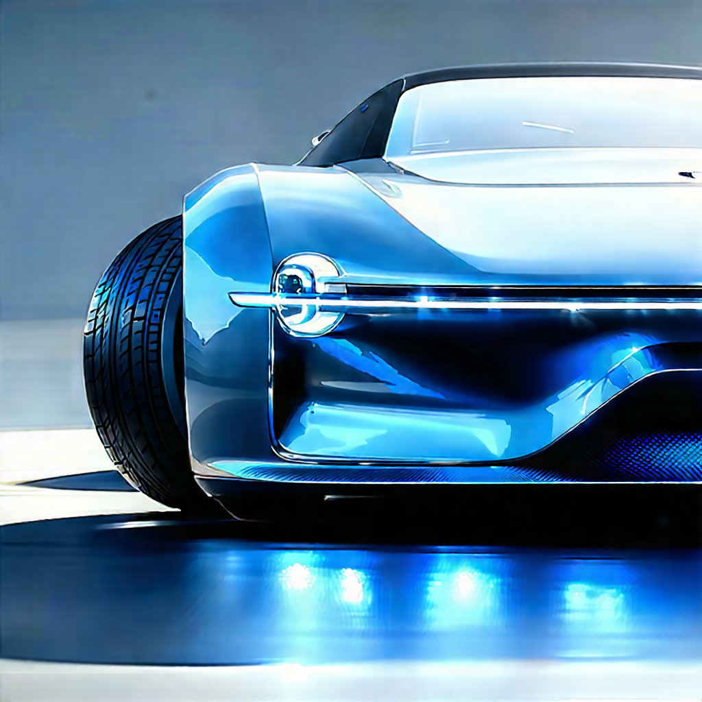 Innovative Electric Vehicle Design With Futuristic Blue