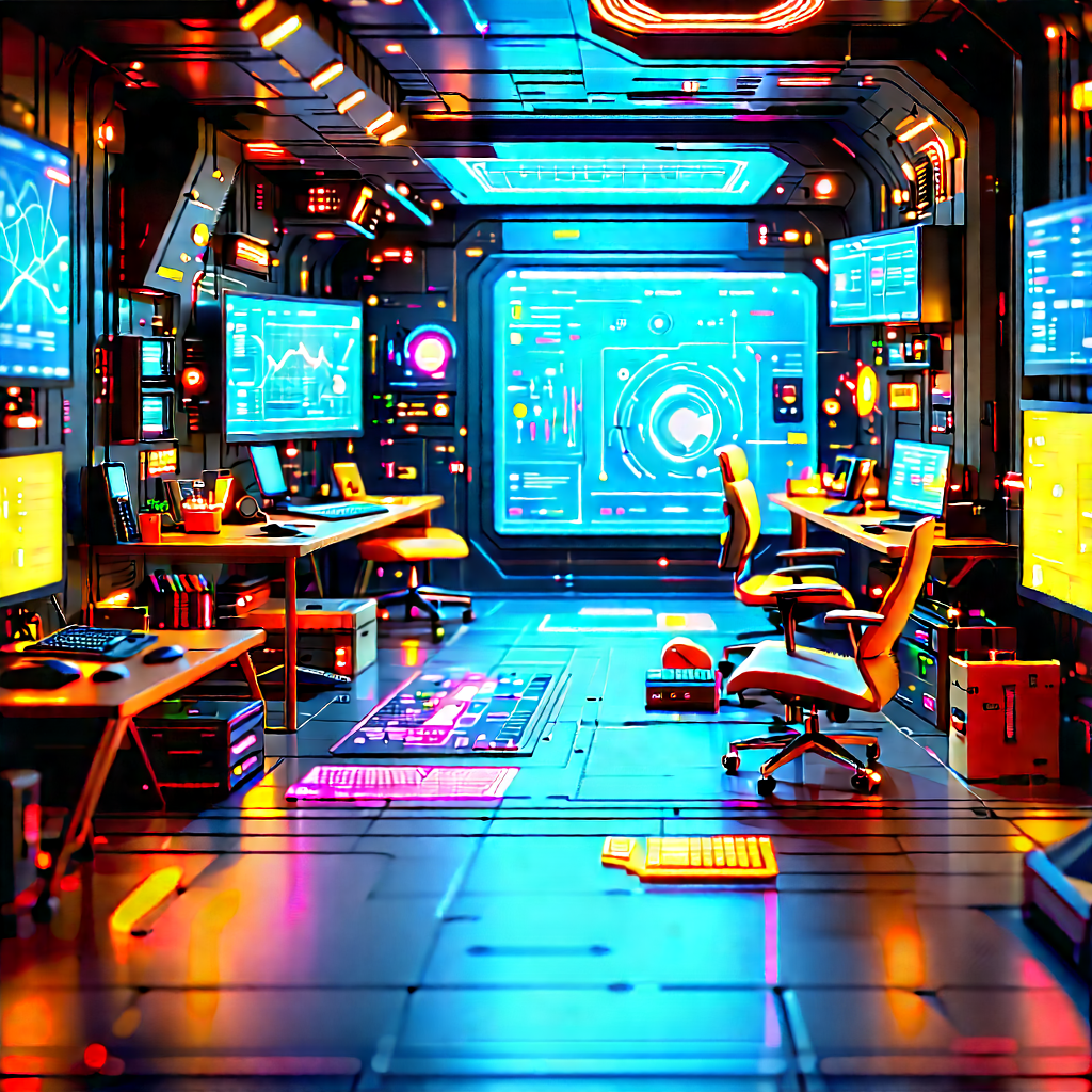 Futuristic Tech Startup Office With Image, There