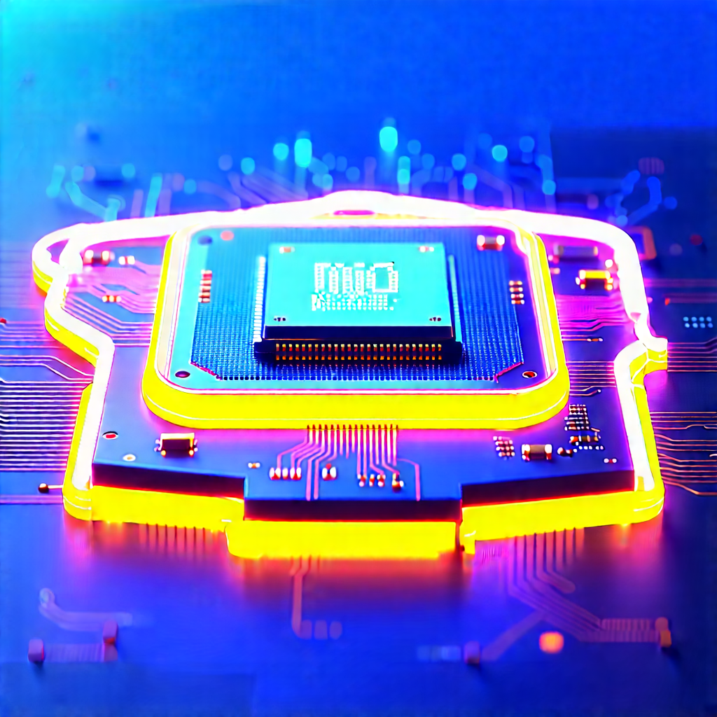 Microchip with neon accents