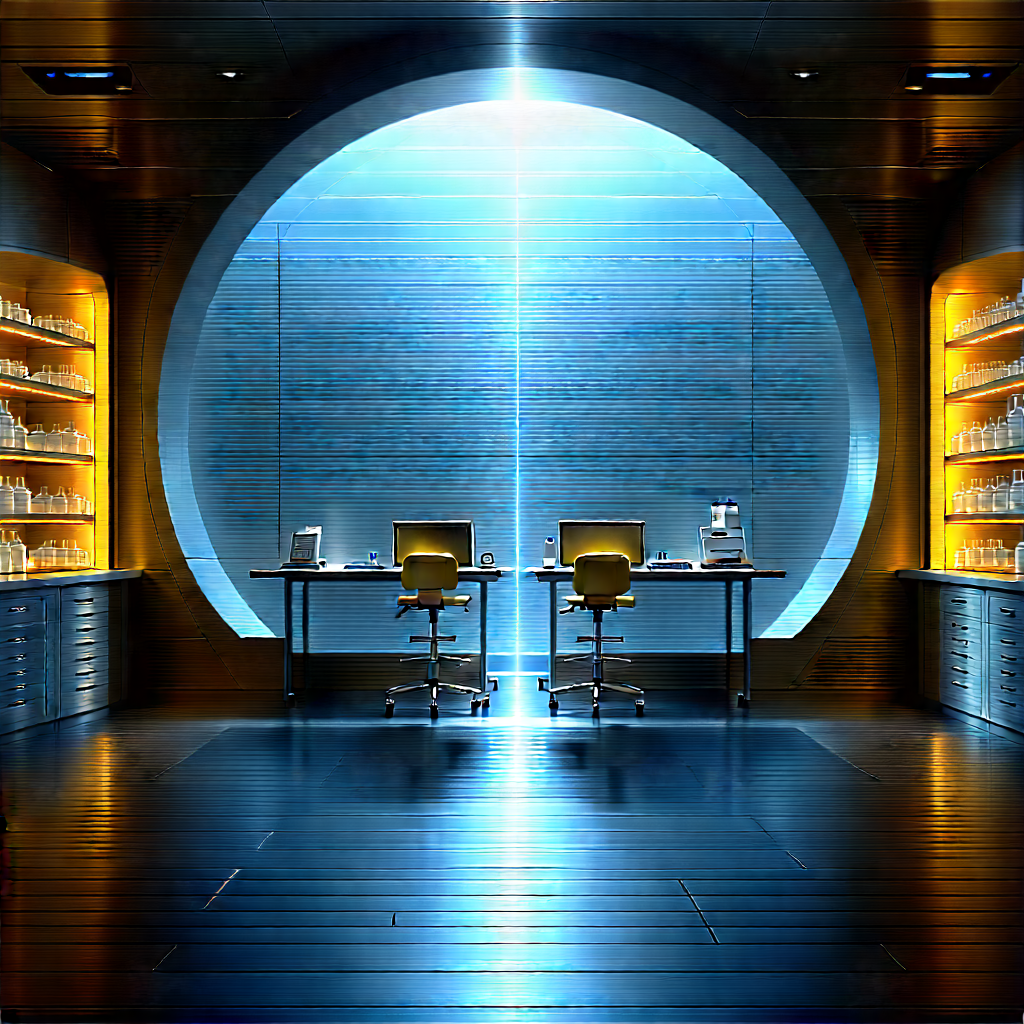 Futuristic Research Laboratory With Large, Modern