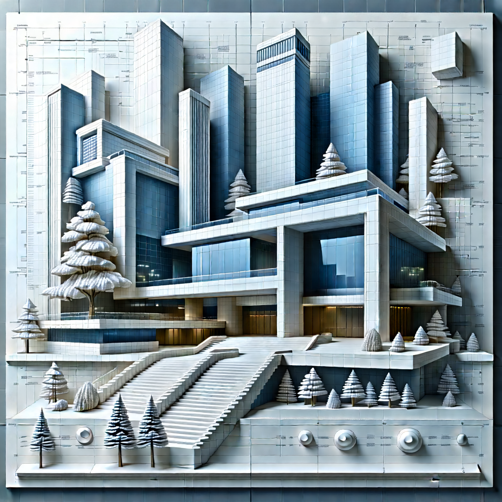 Financial Technology In Design Studio With Large Building