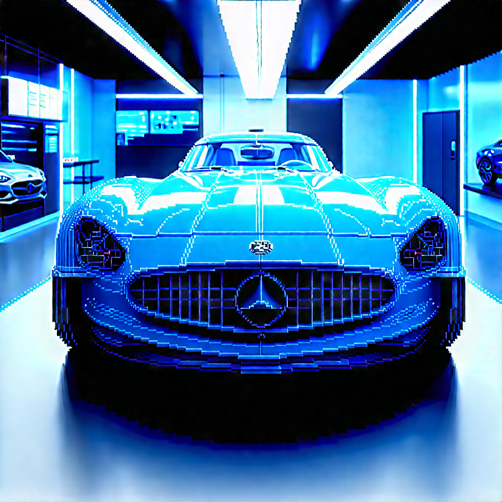 Automotive Technology In Research Center With Blue Sports