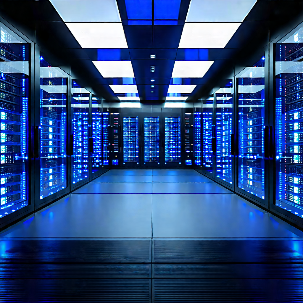 Futuristic Server Room With Image