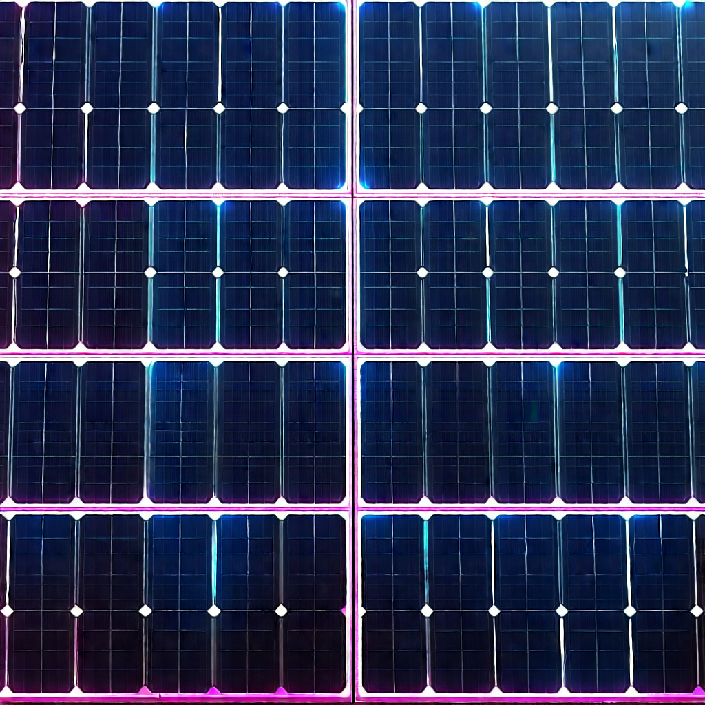 Solar Panel With Neon Accents With Large Solar