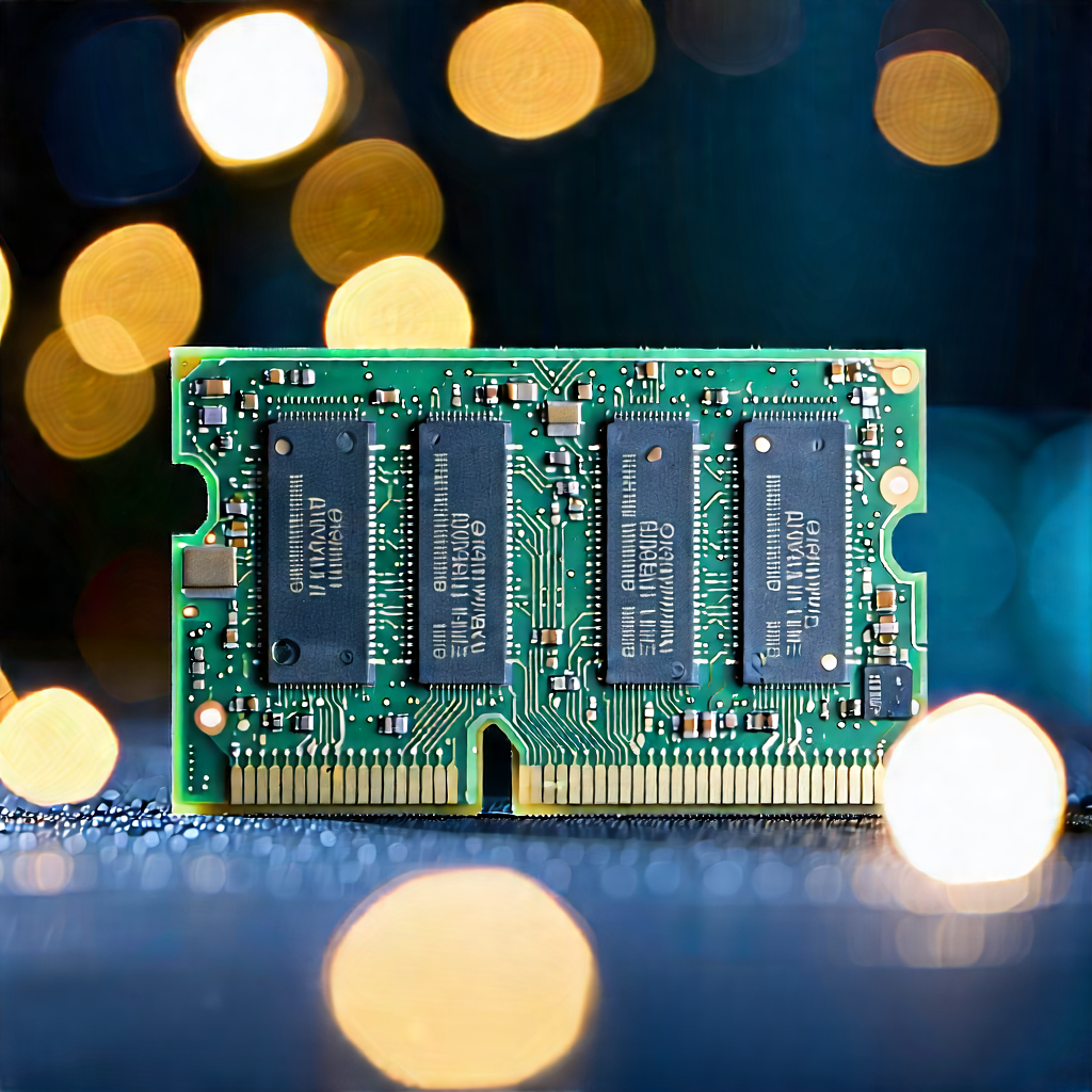 Close-up Of Memory Module With Close-up Computer