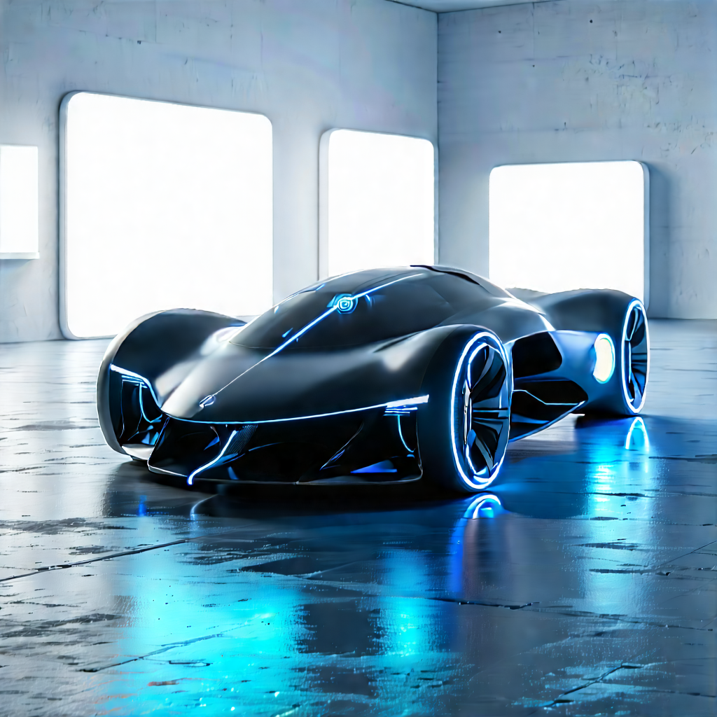Innovative Electric Vehicle Design With Futuristic Blue