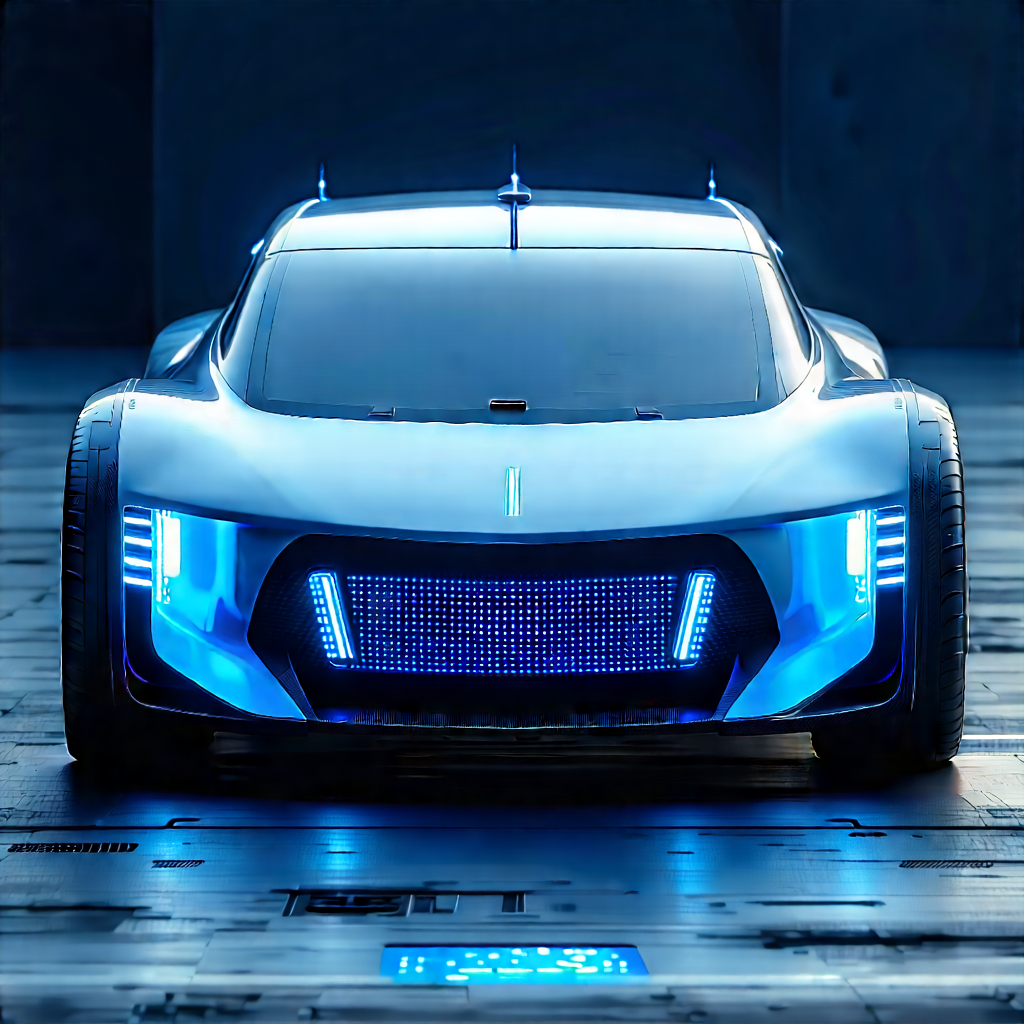 Innovative Electric Vehicle (design:1.41) With Futuristic Parked
