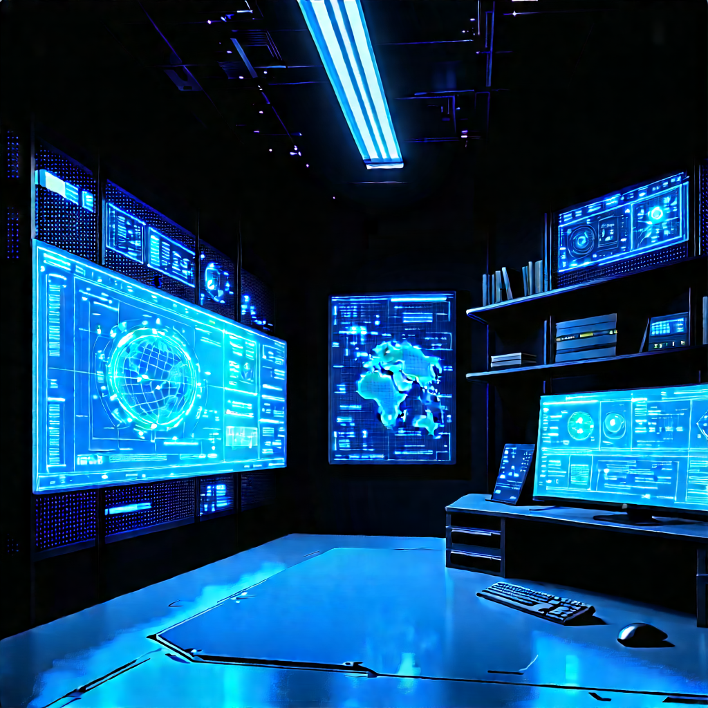Futuristic Tech Startup Office With Image, There