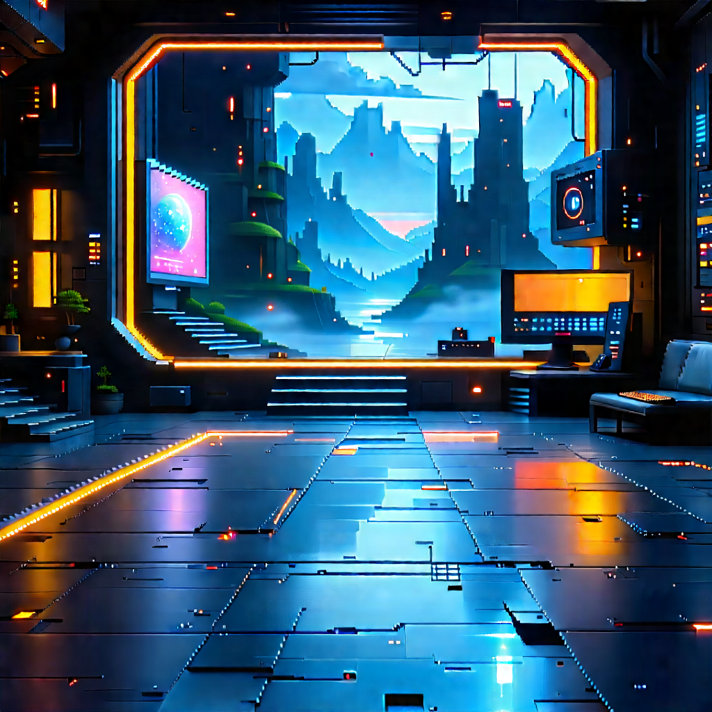 Futuristic Tech Startup Office With Futuristic Setting,