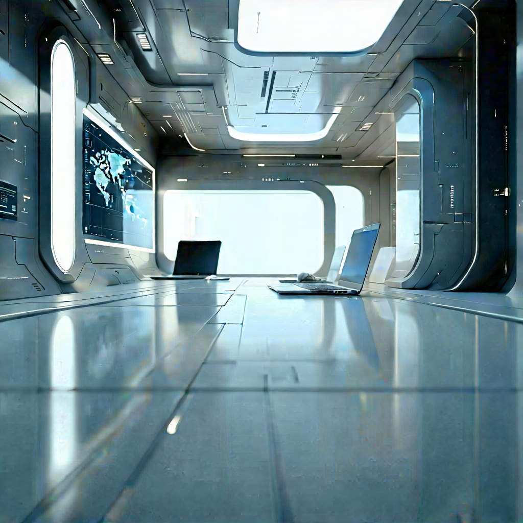Futuristic tech startup office
