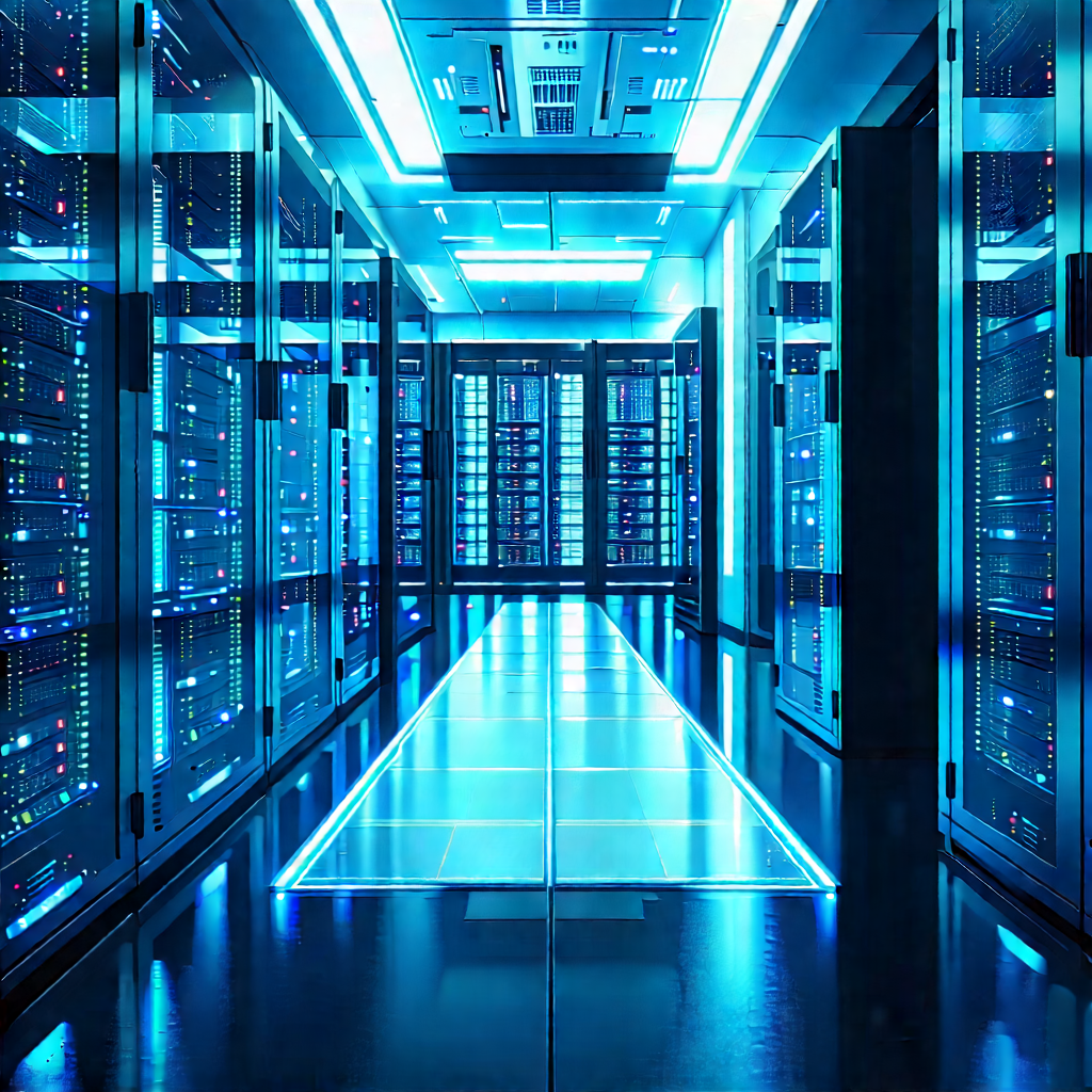 Futuristic Server Room With Image, There